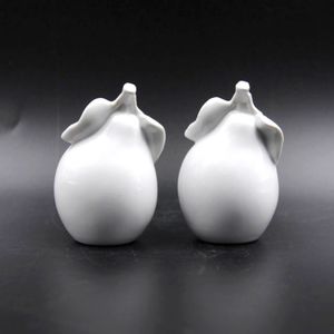Set of White Pear Salt & Pepper Shakers